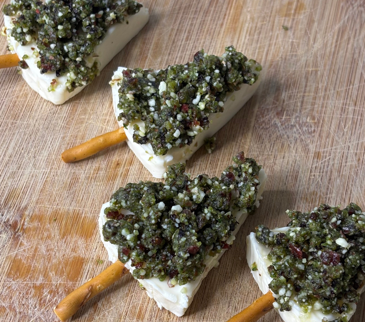 Mini Christmas Tree Brie Bites
